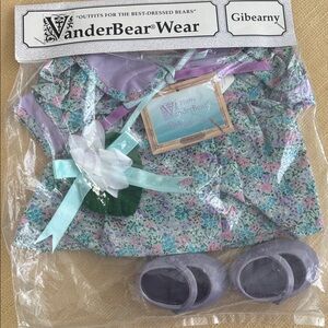 Vanderbear‎ Wear Fuzzy Fluffy Gibearny Dress Shoes Flower 1989 NWT